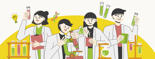 Grafik Schüler im Labor