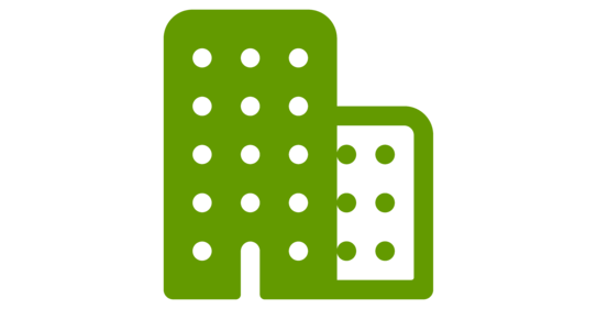 Hochhaus Icon grünes Hochhaus Icon